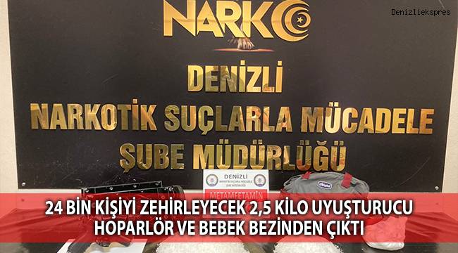 24 bin kişiyi zehirleyecek 2,5 kilo uyuşturucu hoparlör ve bebek bezinden çıktı