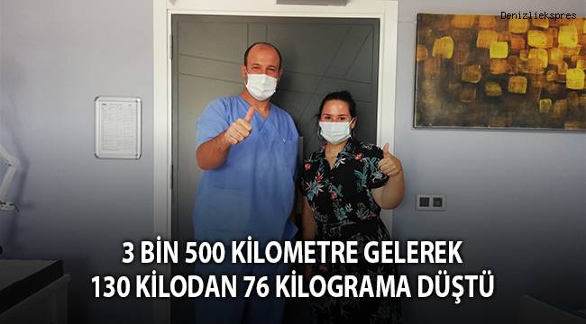3 bin 500 kilometre gelerek 130 kilodan 76 kilograma düştü