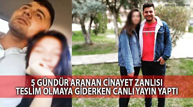 5 gündür aranan cinayet zanlısı teslim olmaya giderken canlı yayın yaptı