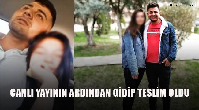 Canlı yayının ardından gidip teslim oldu