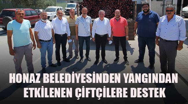 HONAZ BELEDİYESİNDEN YANGINDAN ETKİLENEN ÇİFTÇİLERE DESTEK