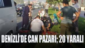 İşçi midibüsünün karıştığı zincirlemeli trafik kazasında 20 kişi yaralandı