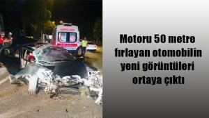 Motoru 50 metre fırlayan otomobilin yeni görüntüleri ortaya çıktı