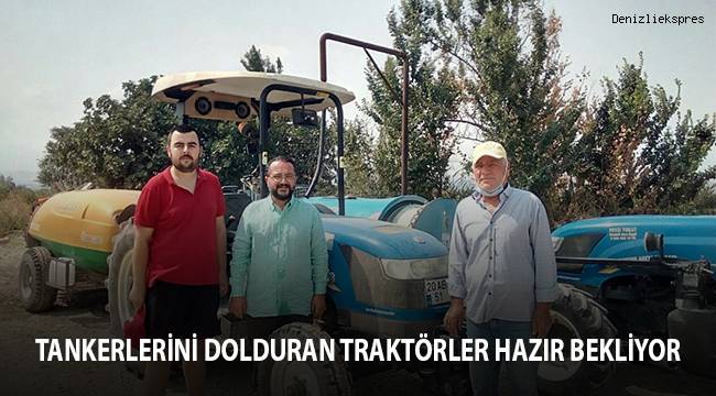 Tankerlerini dolduran traktörler hazır bekliyor