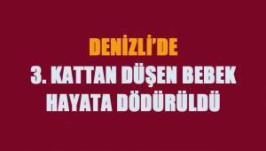 Denizli'de 3. kattan düşen bebek hayata döndürüldü