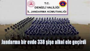 Jandarma bir evde 338 şişe alkol ele geçirdi