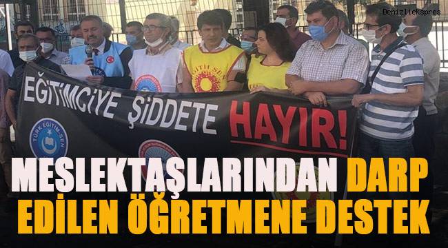 Meslektaşlarından darp edilen öğretmene destek