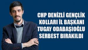 CHP Denizli Gençlik Kolları İl Başkanı Tugay Odabaşıoğlu serbest bırakıldı.