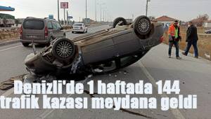 Denizli'de 1 haftada 144 trafik kazası meydana geldi