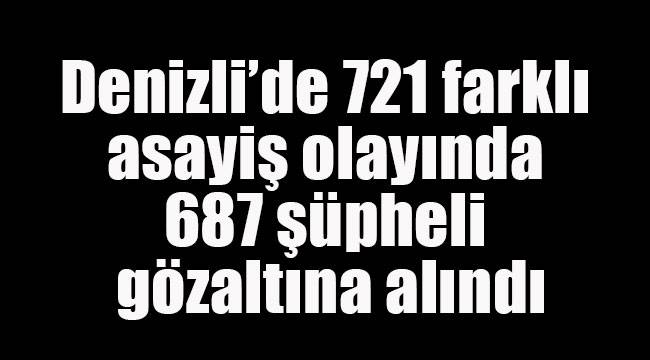 Denizli’de 721 farklı asayiş olayında 687 şüpheli gözaltına alındı
