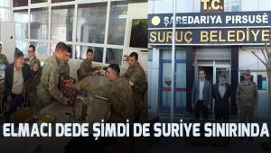 Elmacı Dede bahçesinde yetiştirdiği elmaları Suriye sınırındaki tabura teslim etti
