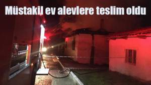Müstakil ev alevlere teslim oldu