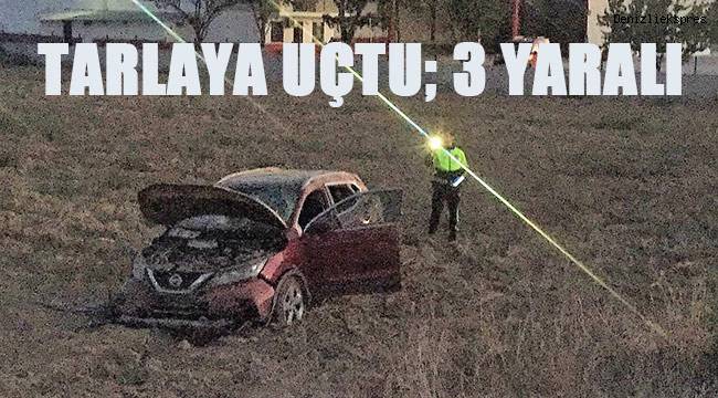 Tarlaya uçtu; 3 yaralı