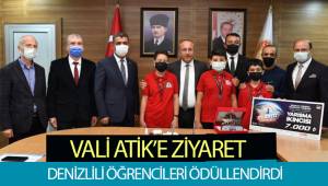 TEKNOFEST’te dereceye giren Denizlili öğrenciler Vali Atik tarafından ödüllendirildi