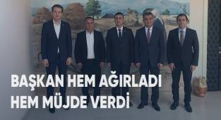 BAŞKAN HEM AĞIRLADI HEM MÜJDE VERDİ