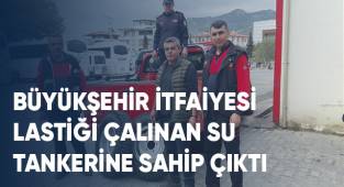 Büyükşehir itfaiyesi lastiği çalınan su tankerine sahip çıktı