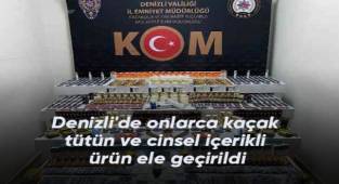 Denizli'de onlarca kaçak tütün ve cinsel içerikli ürün ele geçirildi