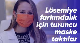 Lösemiye farkındalık için turuncu maske taktılar
