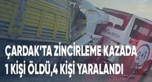 Otobüs ve tırların karıştığı zincirleme kazada 1 kişi öldü, 4 kişi yaralandı