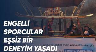 Özel sporcular balonda Pamukkale'yi semadan gördü