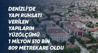 Yapı ruhsatı verilen yapıların yüzölçümü 1 milyon 510 bin 809 metrekare oldu