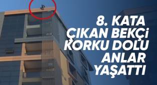 Çalıştığı 8 katlı inşaatın çatısına çıkan bekçi korku dolu anlar yaşattı