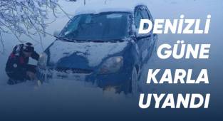 Denizli ve ilçeleri güne beyaz örtüyle uyandı