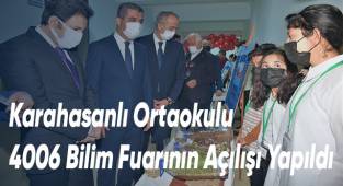 Karahasanlı Ortaokulu 4006 Bilim Fuarının Açılışı Yapıldı