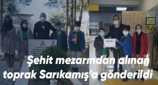 Şehit mezarından alınan toprak Sarıkamış’a gönderildi