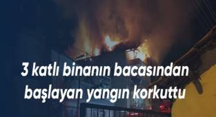 3 katlı binanın bacasından başlayan yangın korkuttu