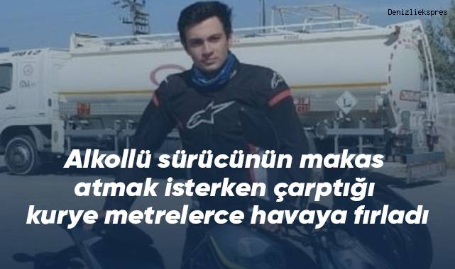 Alkollü sürücünün makas atmak isterken çarptığı kurye metrelerce havaya fırladı