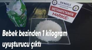 Bebek bezinden 1 kilogram uyuşturucu çıktı