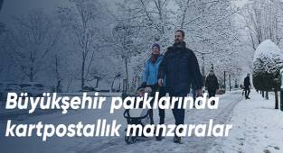 Büyükşehir parklarında kartpostallık manzaralar