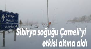 Çameli'de termometreler eksi 21 dereceyi görerek rekor kırdı