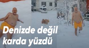 Denizde değil karda yüzdü