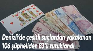 Denizli’de çeşitli suçlardan yakalanan 106 şüpheliden 83'ü tutuklandı