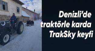 Denizlililer 'TrakSky' yöntemiyle kızak keyfini yaşadı