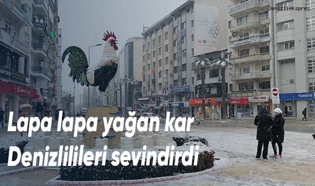Lapa lapa yağan kar Denizlileri sevindirdi
