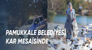 Pamukkale Belediyesi kar mesaisinde
