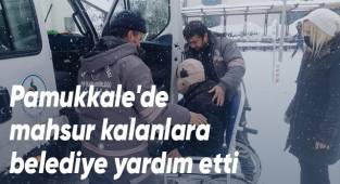 Pamukkale'de mahsur kalanlara belediye yardım etti
