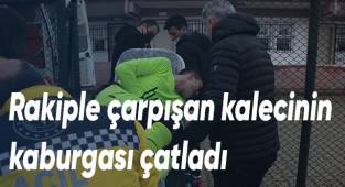 Rakiple çarpışan kalecinin kaburgası çatladı