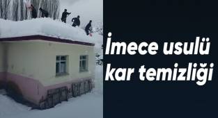 Çameli'de İmece usulü kar temizliği