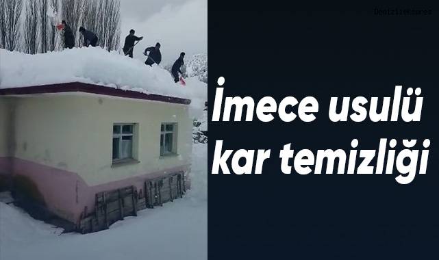 Çameli'de İmece usulü kar temizliği