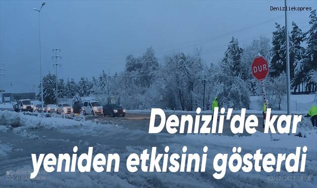 Denizli’de kar yeniden etkisini gösterdi