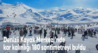 Denizli Kayak Merkezi’nde kar kalınlığı 180 santimetreyi buldu