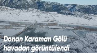 Donan Karaman Gölü havadan görüntülendi