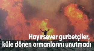 Hayırsever gurbetçiler, küle dönen ormanlarını unutmadı