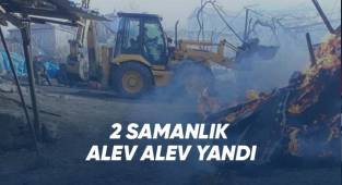 2 samanlık alev alev yandı