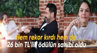 37 dakikada 255 adet çöp şiş yiyerek hem rekor kırdı hem de 26 bin TL'lik ödülün sahibi oldu