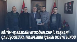 Eğitim-İş Denizli Şubesi, CHP İl Bakanlığına taleplerini içeren dosya sundu